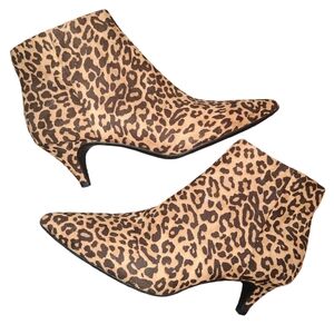 Circus Sam Edelman Kirby Animal Leopard Print Kitten Heel Ankle Booties Size 6